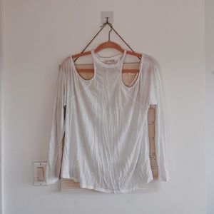White Cut Out Top